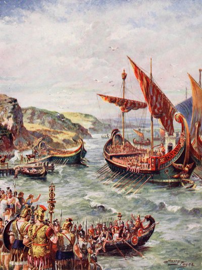 La partenza dei romani dalla Britannia, illustrazione da 